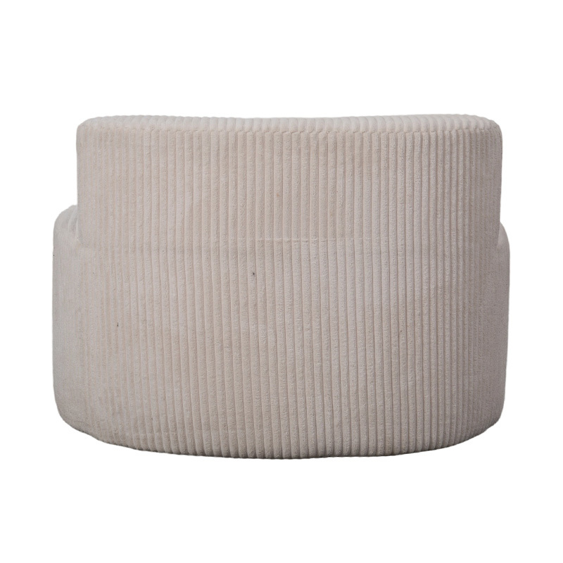 Sofa Single dalam Korduroi Krem Muda dengan Sandaran Melengkung Sofa Single dalam Korduroi Krem Muda dengan Sandaran Melengkung