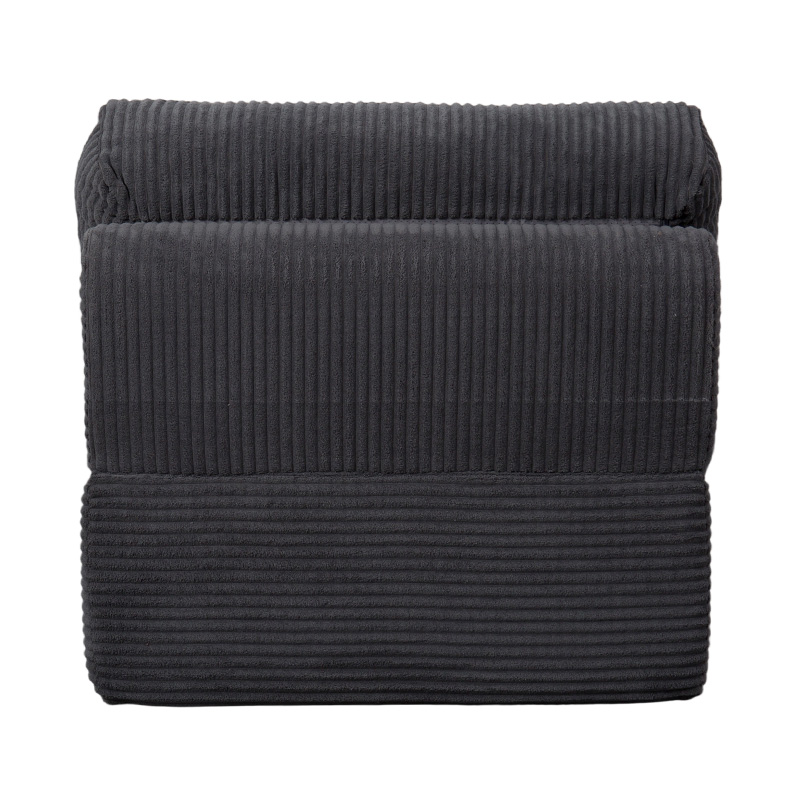 Tempat Tidur Sofa Busa Penuh Multi-Fungsional yang Dapat Dilipat dalam Korduroi Abu-abu Tua dengan Sandaran Ergonomis