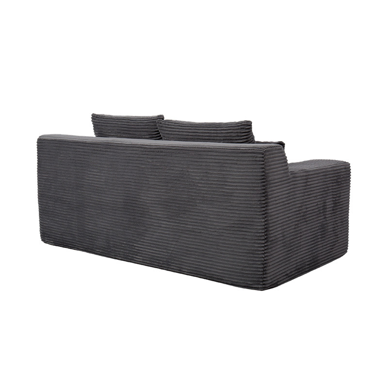 Tempat Tidur Sofa Modular yang Dapat Diubah Bentuk dalam Korduroi Abu-abu Tua dengan Banyak Bantal Tempat Tidur Sofa Modular yang Dapat Diubah Bentuk dalam Korduroi Abu-abu Tua dengan Banyak Bantal