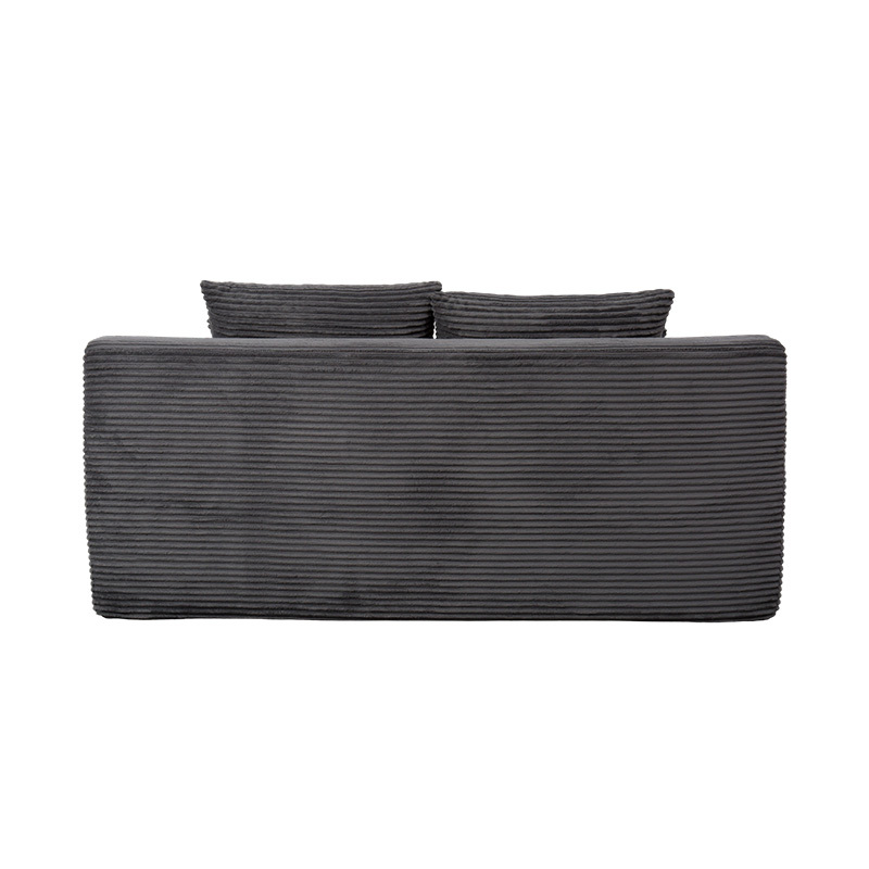 Tempat Tidur Sofa Modular yang Dapat Diubah Bentuk dalam Korduroi Abu-abu Tua dengan Banyak Bantal Tempat Tidur Sofa Modular yang Dapat Diubah Bentuk dalam Korduroi Abu-abu Tua dengan Banyak Bantal