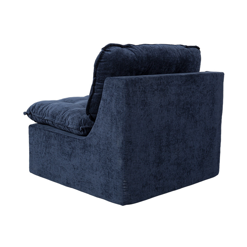 Sofa Busa Penuh Modular dengan Korduroi Biru Tua dengan Sandaran Empuk dan Ottoman yang serasi Sofa Busa Penuh Modular dengan Korduroi Biru Tua dengan Sandaran Empuk dan Ottoman yang serasi