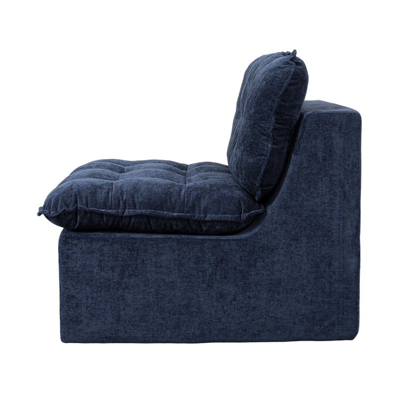 Sofa Busa Penuh Modular dengan Korduroi Biru Tua dengan Sandaran Empuk dan Ottoman yang serasi Sofa Busa Penuh Modular dengan Korduroi Biru Tua dengan Sandaran Empuk dan Ottoman yang serasi