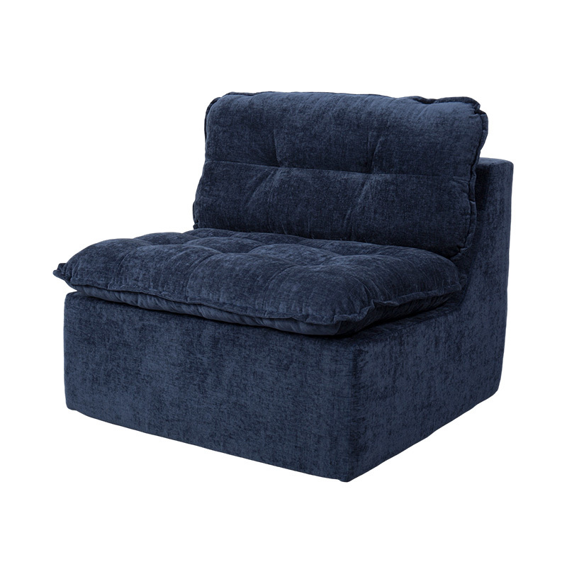 Sofa Busa Penuh Modular dengan Korduroi Biru Tua dengan Sandaran Empuk dan Ottoman yang serasi Sofa Busa Penuh Modular dengan Korduroi Biru Tua dengan Sandaran Empuk dan Ottoman yang serasi