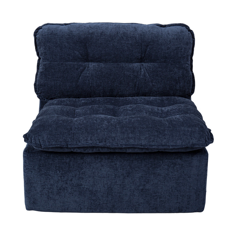 Sofa Busa Penuh Modular dengan Korduroi Biru Tua dengan Sandaran Empuk dan Ottoman yang serasi Sofa Busa Penuh Modular dengan Korduroi Biru Tua dengan Sandaran Empuk dan Ottoman yang serasi