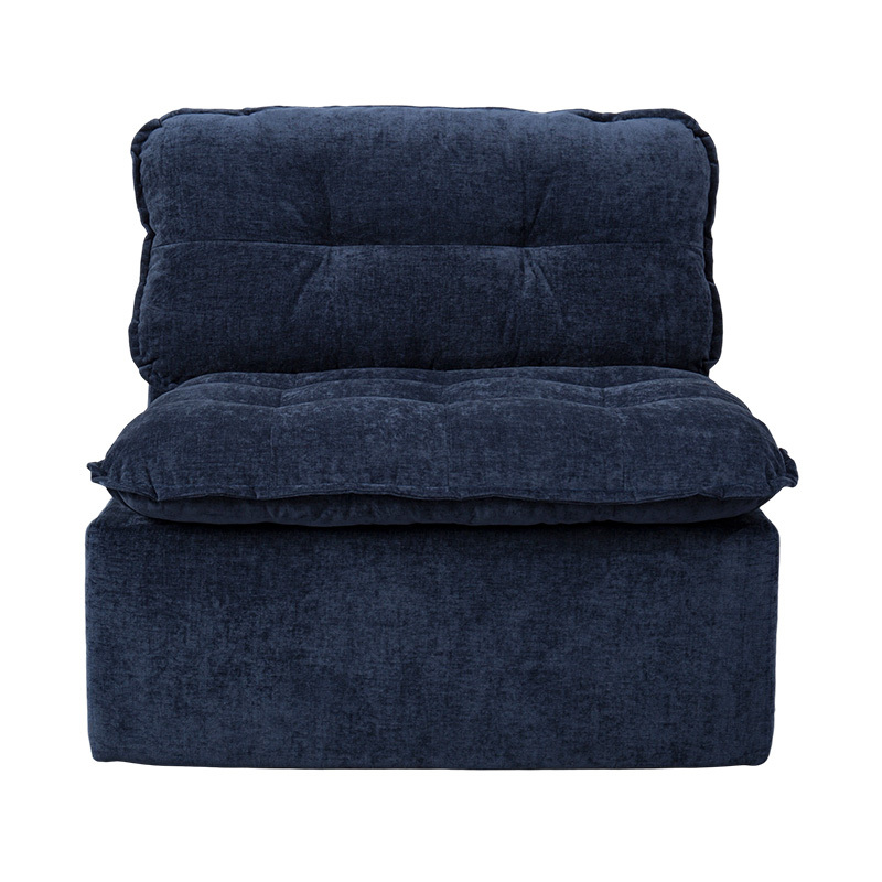 Sofa Busa Penuh Modular dengan Korduroi Biru Tua dengan Sandaran Empuk dan Ottoman yang serasi Sofa Busa Penuh Modular dengan Korduroi Biru Tua dengan Sandaran Empuk dan Ottoman yang serasi