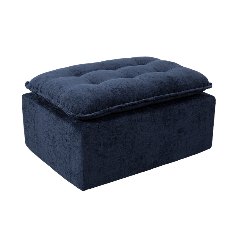 Sofa Busa Penuh Modular dengan Korduroi Biru Tua dengan Sandaran Empuk dan Ottoman yang serasi Sofa Busa Penuh Modular dengan Korduroi Biru Tua dengan Sandaran Empuk dan Ottoman yang serasi