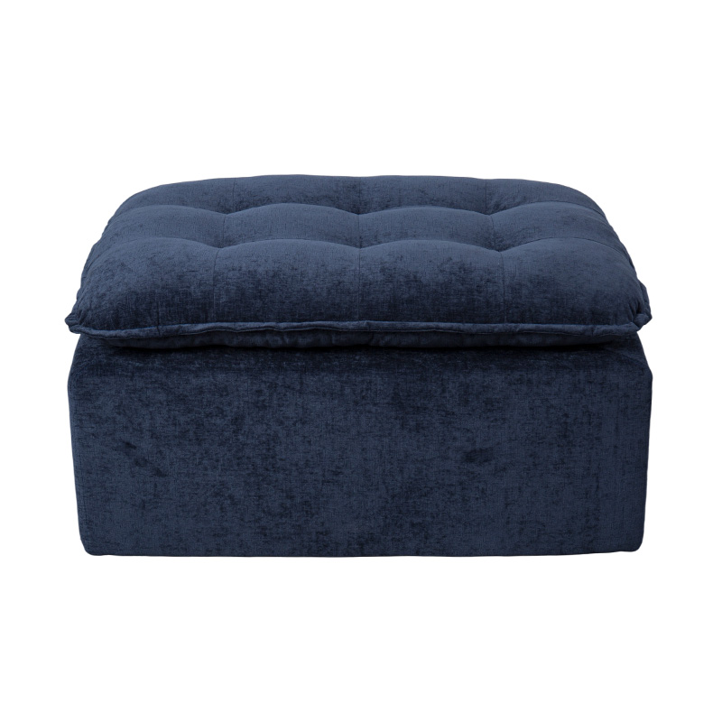 Sofa Busa Penuh Modular dengan Korduroi Biru Tua dengan Sandaran Empuk dan Ottoman yang serasi Sofa Busa Penuh Modular dengan Korduroi Biru Tua dengan Sandaran Empuk dan Ottoman yang serasi