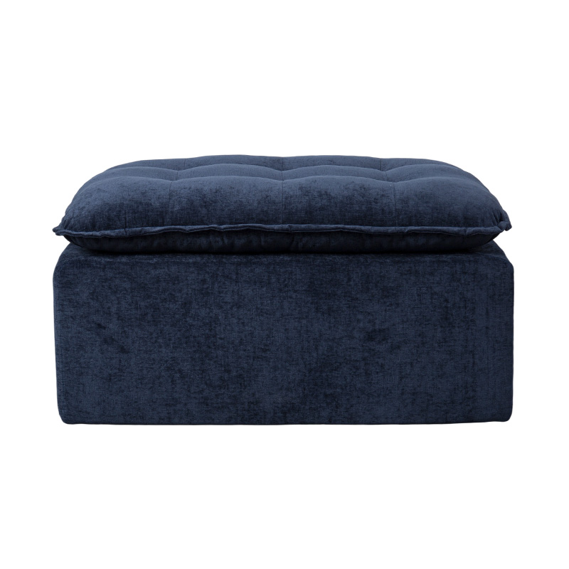 Sofa Busa Penuh Modular dengan Korduroi Biru Tua dengan Sandaran Empuk dan Ottoman yang serasi Sofa Busa Penuh Modular dengan Korduroi Biru Tua dengan Sandaran Empuk dan Ottoman yang serasi