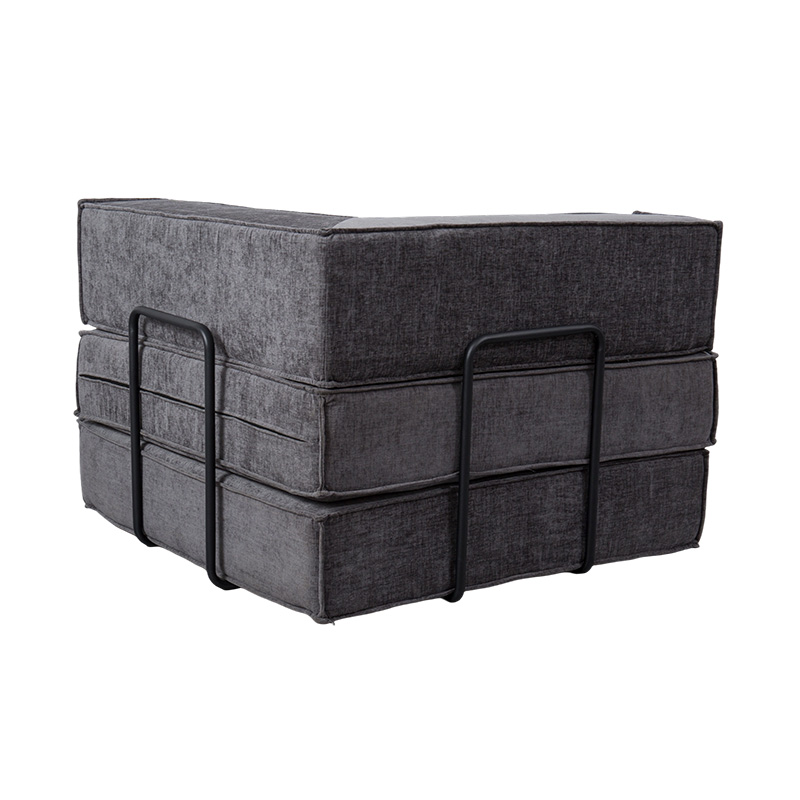 Sofa Modular Kreatif dalam Kain Abu-abu Tua, Desain Busa Penuh yang Dapat Dikombinasi Secara Bebas dan Multi-Fungsional