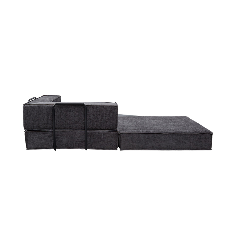Sofa Modular Kreatif dalam Kain Abu-abu Tua, Desain Busa Penuh yang Dapat Dikombinasi Secara Bebas dan Multi-Fungsional