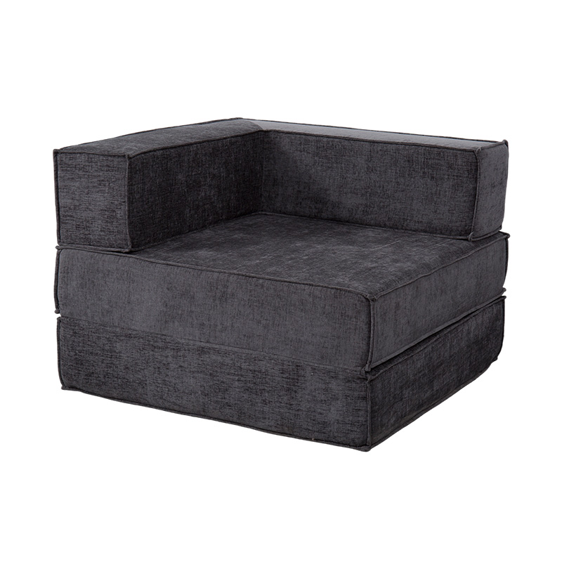 Sofa Modular Kreatif dalam Kain Abu-abu Tua, Desain Busa Penuh yang Dapat Dikombinasi Secara Bebas dan Multi-Fungsional