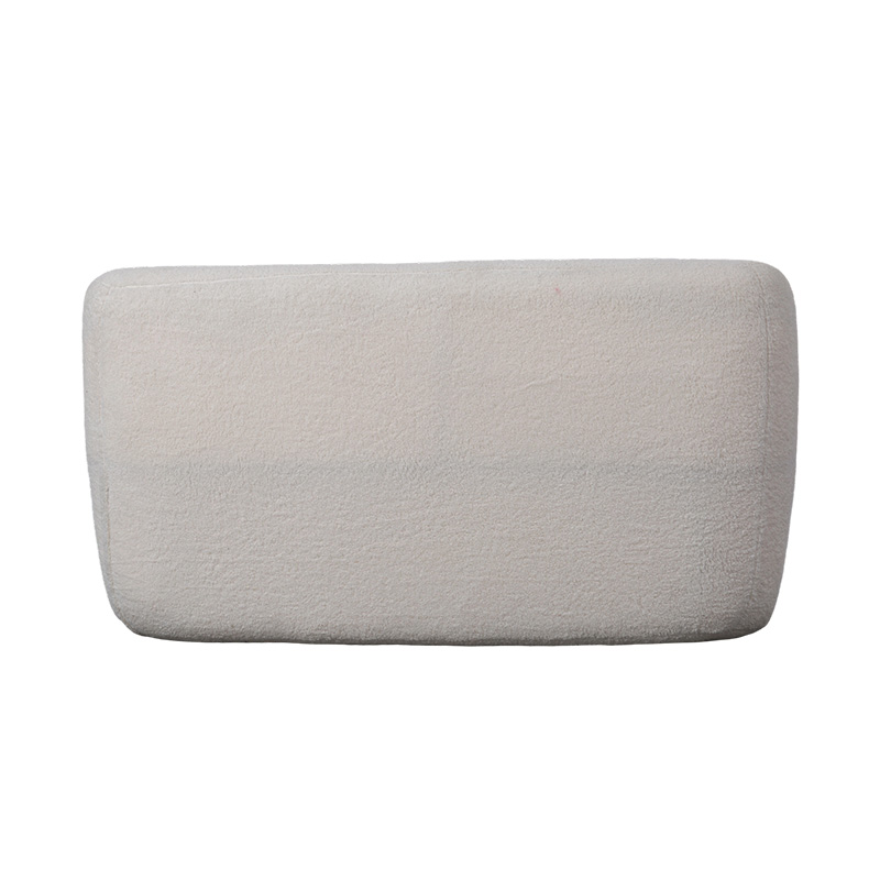 Sofa Ganda Bulat dengan Kain Sherpa Faux Krem untuk Tampilan Nyaman