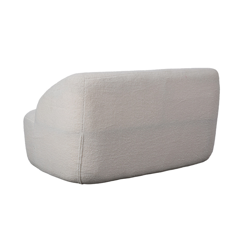 Sofa Ganda Bulat dengan Kain Sherpa Faux Krem untuk Tampilan Nyaman