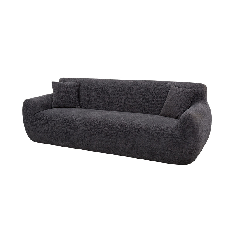 Sofa Busa Penuh 3–4 Tempat Duduk dengan Kain Jacquard Chenille Abu-abu Tua Sofa Busa Penuh 3–4 Tempat Duduk dengan Kain Jacquard Chenille Abu-abu Tua