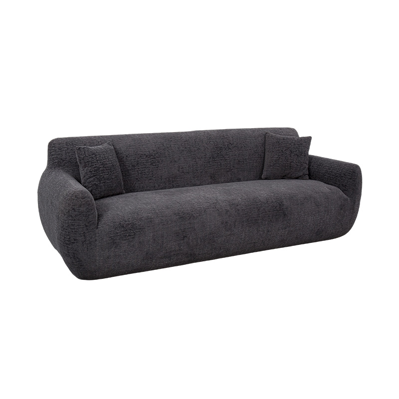 Sofa Busa Penuh 3–4 Tempat Duduk dengan Kain Jacquard Chenille Abu-abu Tua Sofa Busa Penuh 3–4 Tempat Duduk dengan Kain Jacquard Chenille Abu-abu Tua
