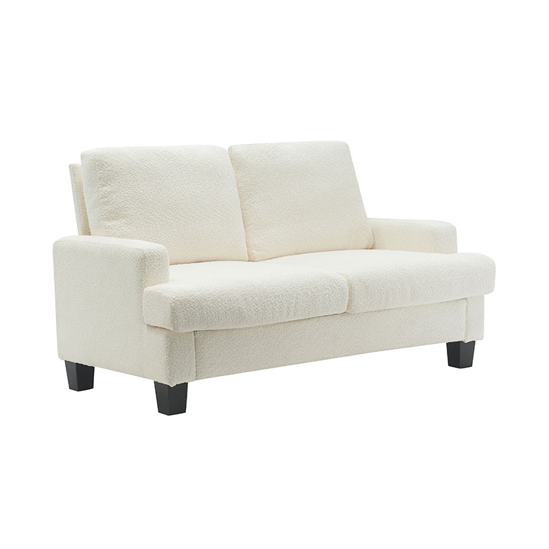 Sofa Kain Putih Beludru Teddy Modern