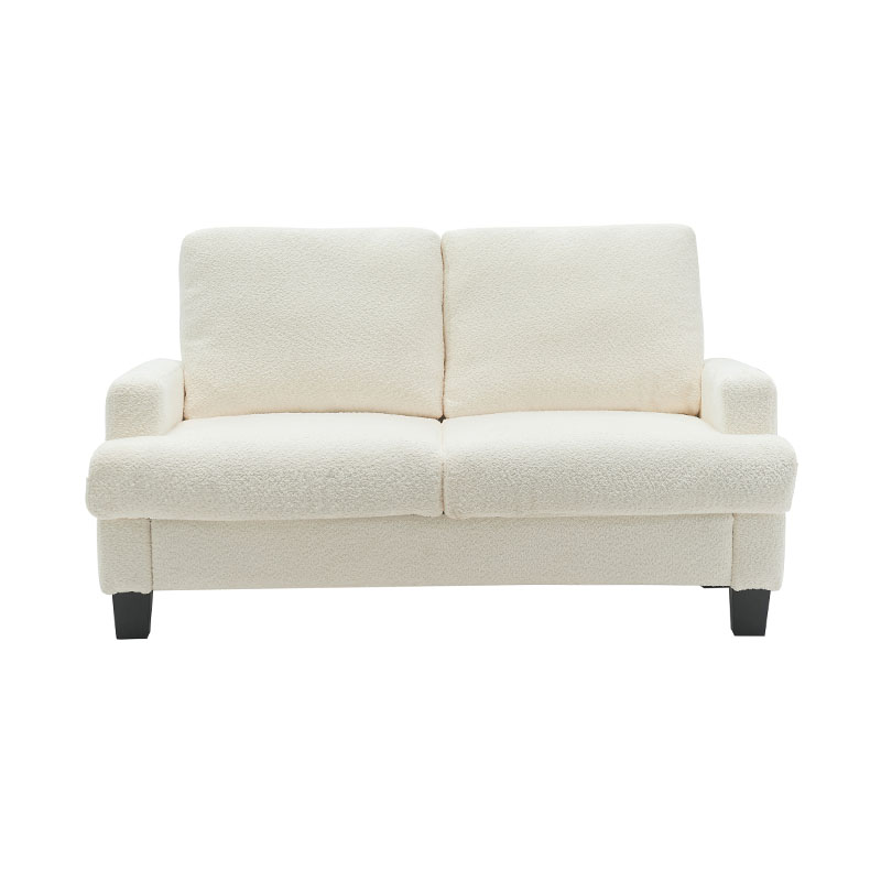 Sofa Kain Putih Beludru Teddy Modern
