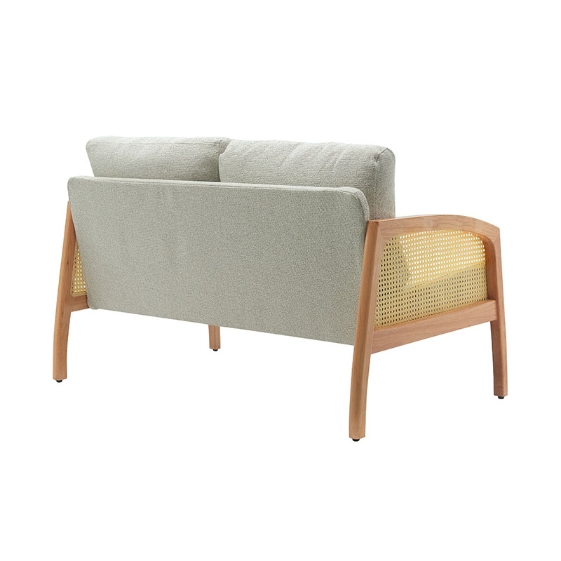 Sofa Linen Sandaran Tangan Rotan