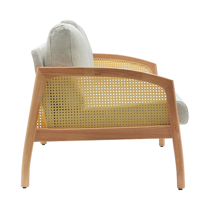 Sofa Linen Sandaran Tangan Rotan